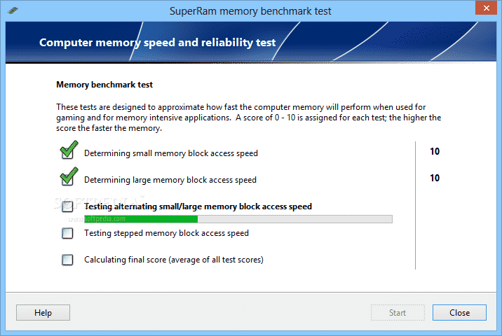 SuperRam screenshot 2 - The main window of the application will provide users with View and change settings, Perform speed test or View memory statistics