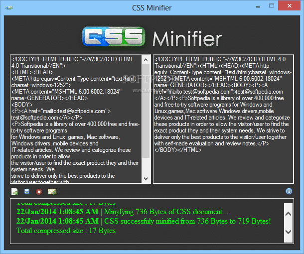 CSS Minifier 1 برنامج ضغط وتصغير حجم ملفات CSS 