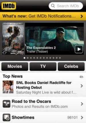 تطبيق IMDb Movies & TV علي الأيفون والايباد