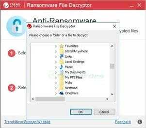 برنامج فك تشفير الملفات المشفرة بفيروسات الفدية Trend Micro Ransomware File Decryptor 1.0.1664