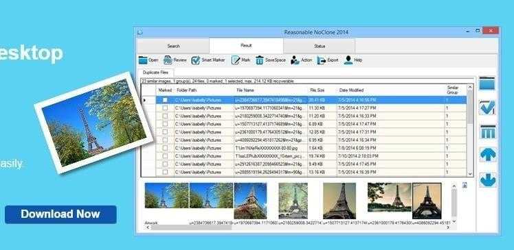 برنامج حذف الملفات والصور والفيديوهات المتشابهة NoClone Free 6.0.25