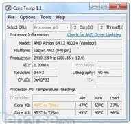 برنامج معرفة نوع البروسيسور ودرجة حرارة المعالج Core Temp 1.8.13