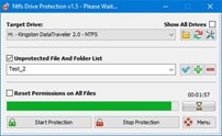 برنامج حمايه من الفيروسات لفلاشات اليو إس بى NTFS Drive Protection 1.52