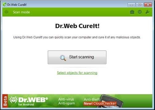 برنامج الأنتى فيرس ومكافح ملفات التجسس المجانى Dr.Web CureIt! لويندوز أحدث إصدار 2017