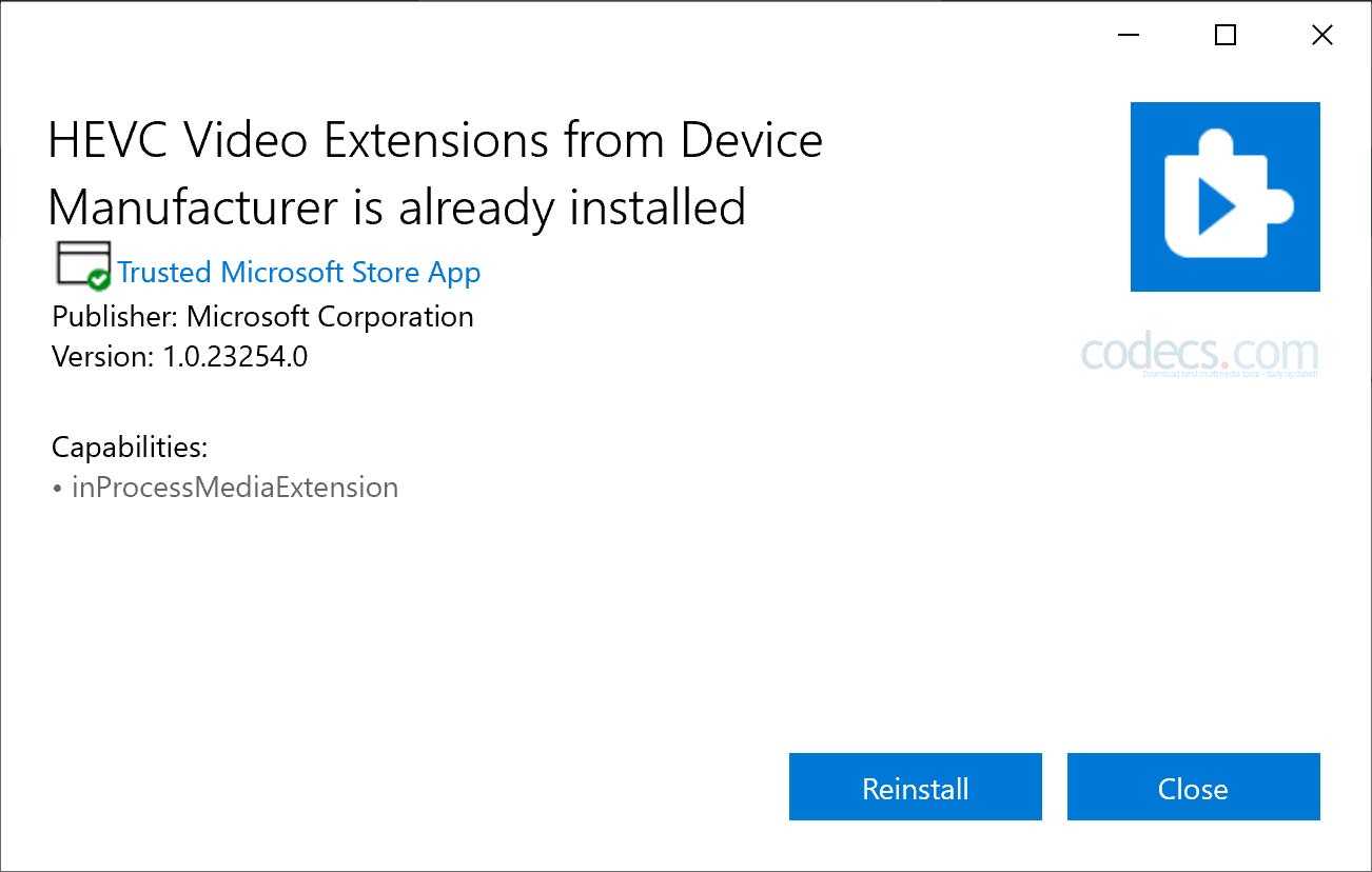 hevc video extension windows 7