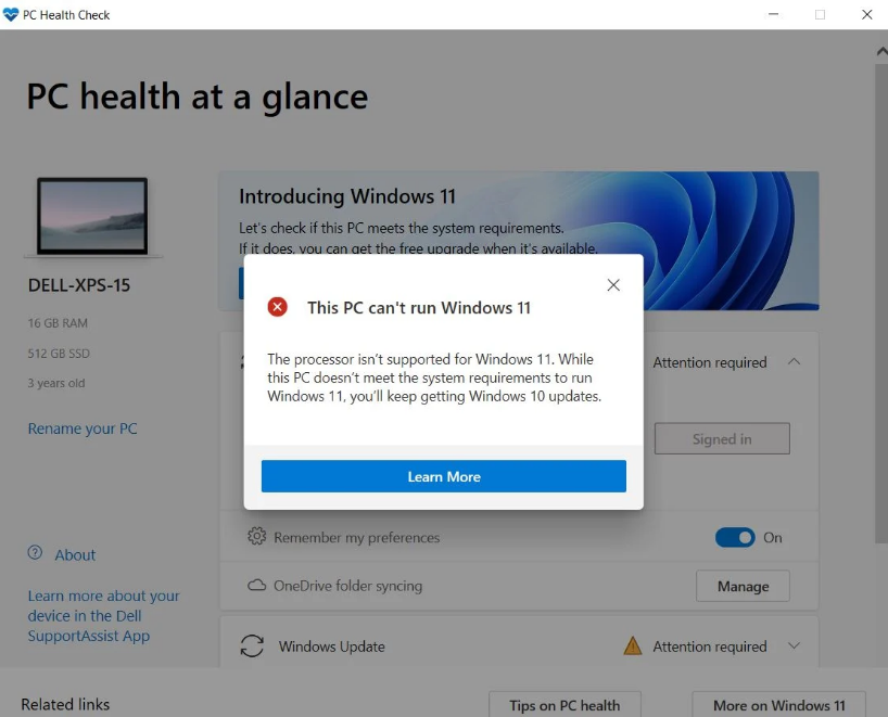 أصدرت Microsoft تطبيق PC Health Check المحدث لمشتركي Windows Insider